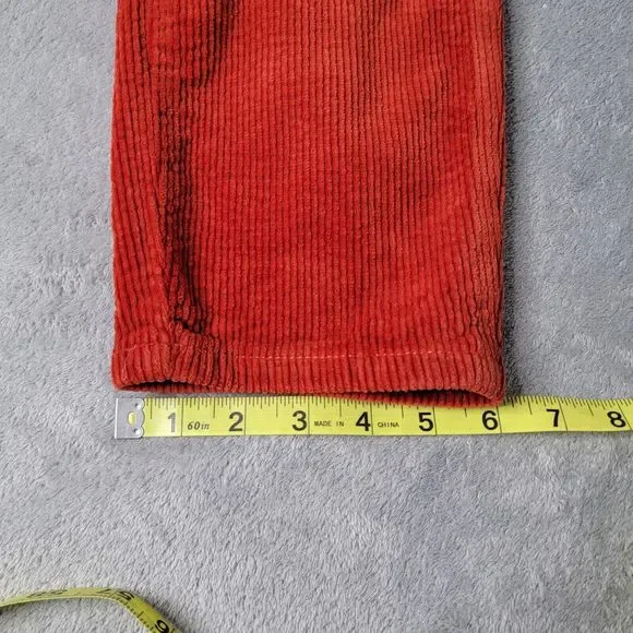 Judy Blue‎ Corduroy Cropped Carpenter Pants 28 Stretch Slim Fit High Waist Rust - Picture 9 of 13